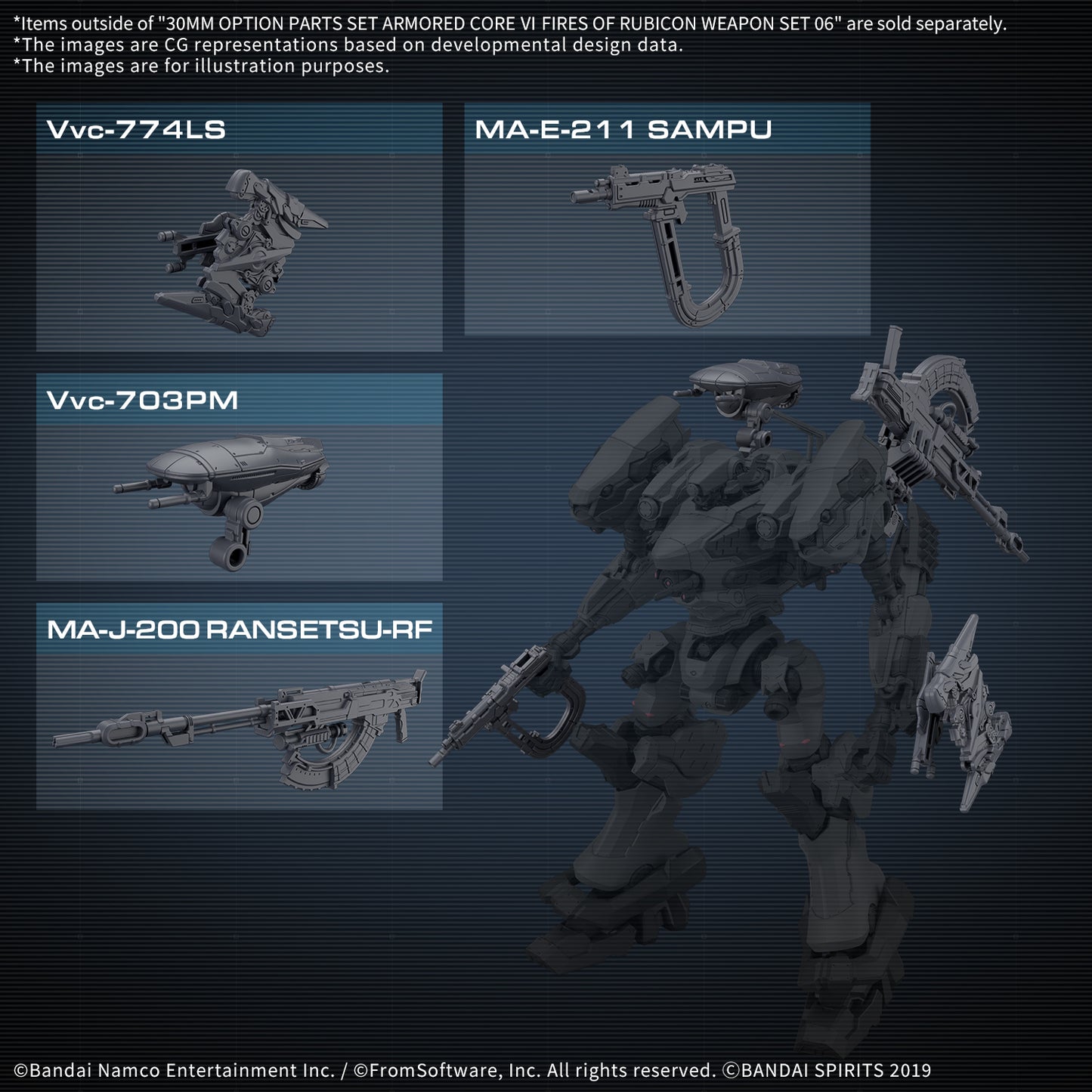 Bandai30 Minutes Missions x Armored Core VI Option Parts Set Armored Core VI Fires of Rubicon Weapon Set 06 "Armored Core VI Fires of Rubicon" 30MM