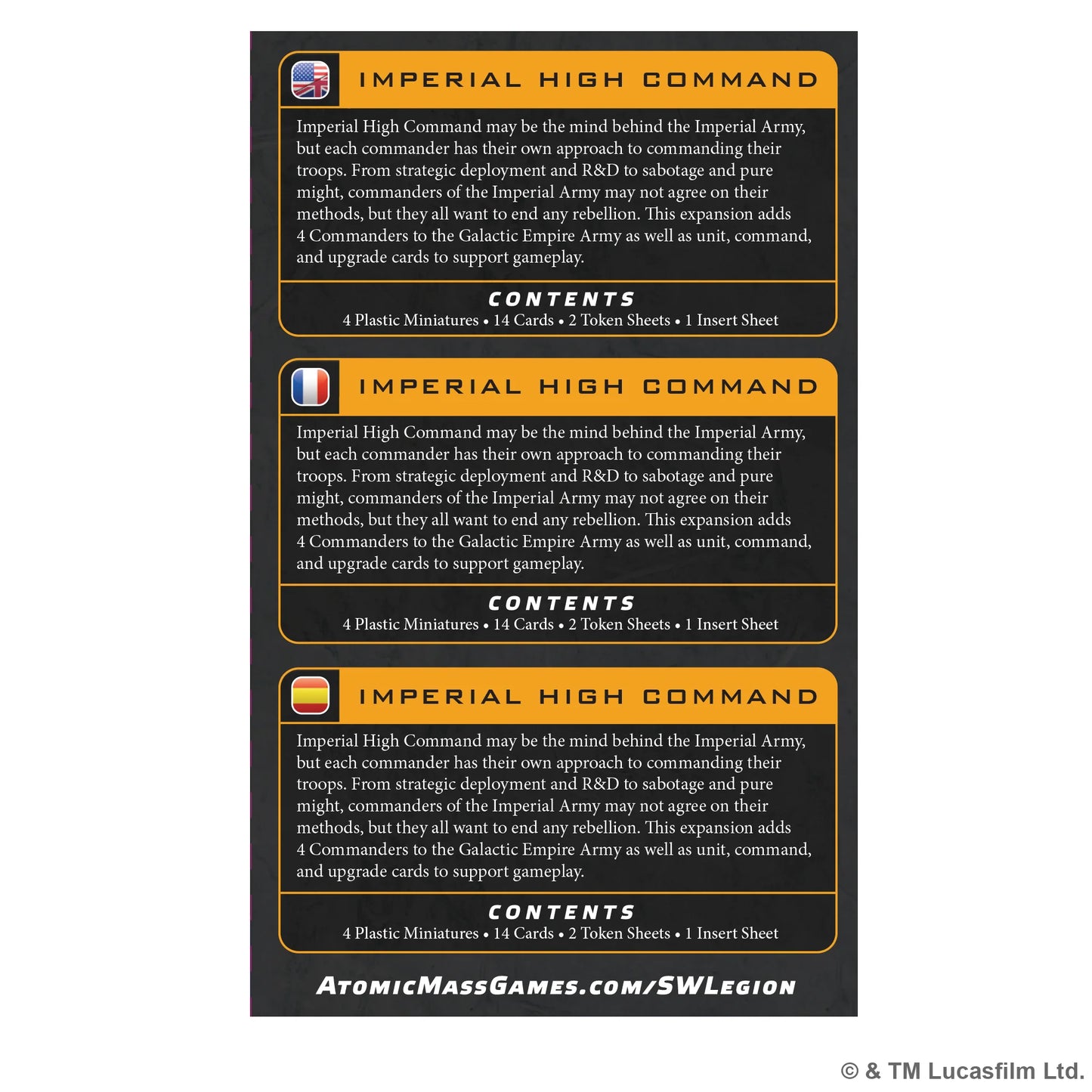 Star Wars Legion: Imperial High Command Character Expansion