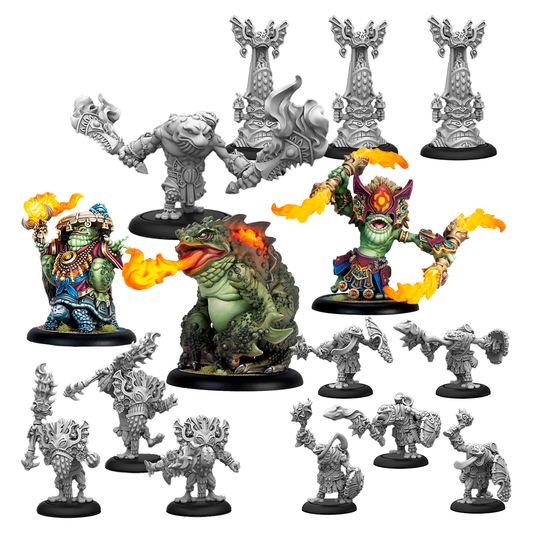 Warmachine: Southern Kriels Fire Tongue Warriors Command Cadre